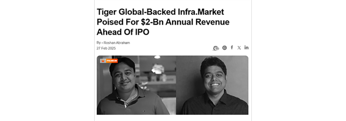 Tiger Global-Backed Infra.Market Poised For $2 Bn Annual Revenue Ahead of IPO